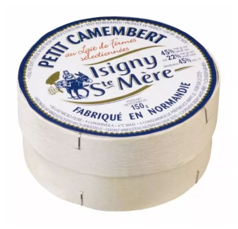 Camembert Isigny in houten doosje op plank