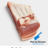 Rauwe buikrib met vlees op plank