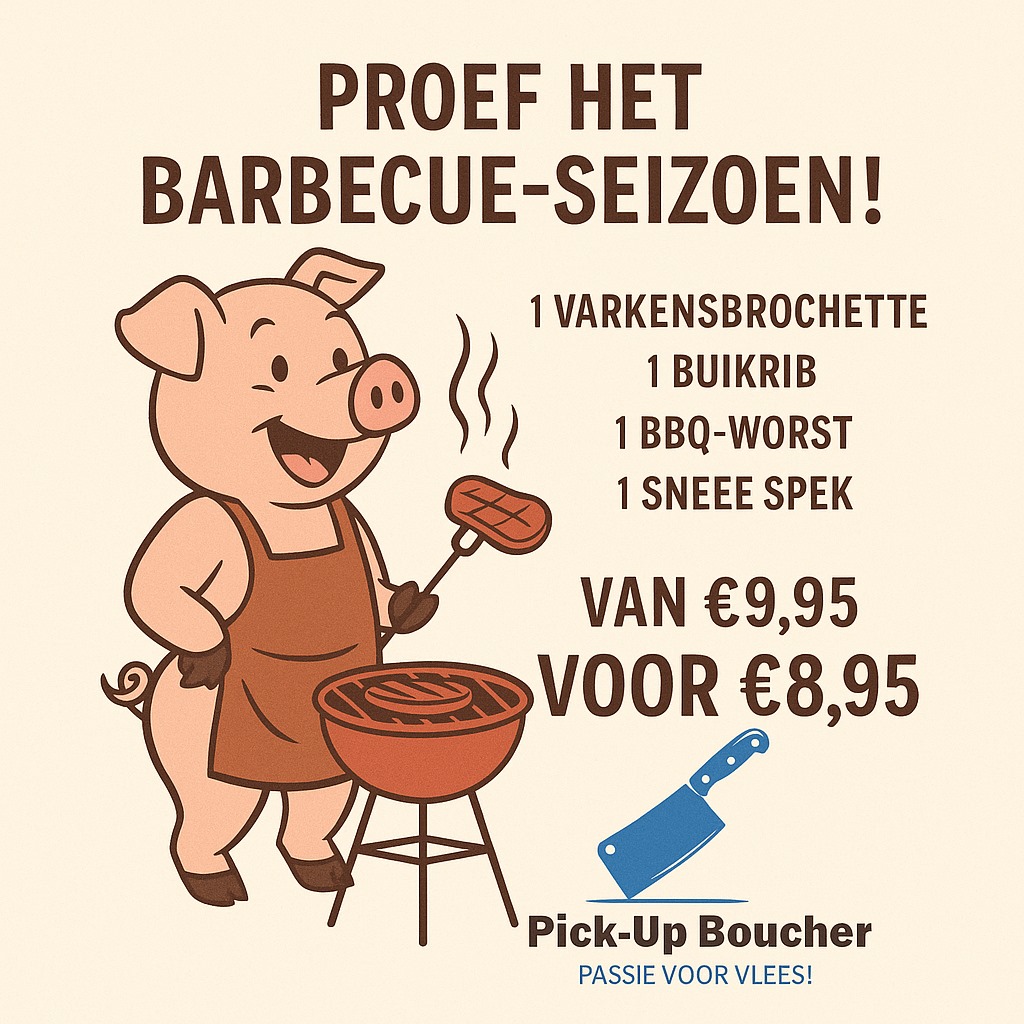 BBQ Solo Pakket met vier stukken vlees op houten plank